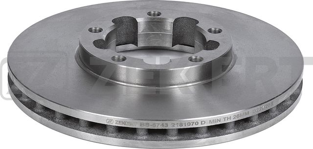 Тормозной диск Zekkert передний для Nissan Cabstar F24M, F24W 2006-2013. Артикул BS-5743