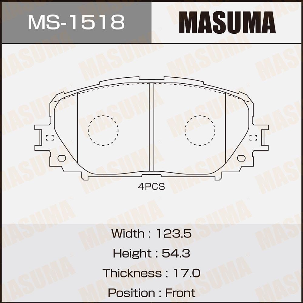 Тормозные колодки Masuma. Артикул MS-1518