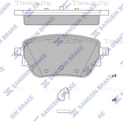 Тормозные колодки Sangsin Hi-Q. Артикул SP4337