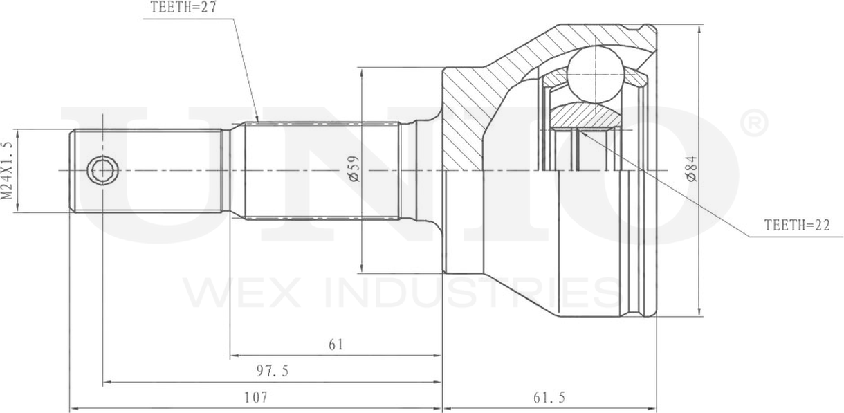 ШРУС наружный (Unio). Артикул CVJ-20153