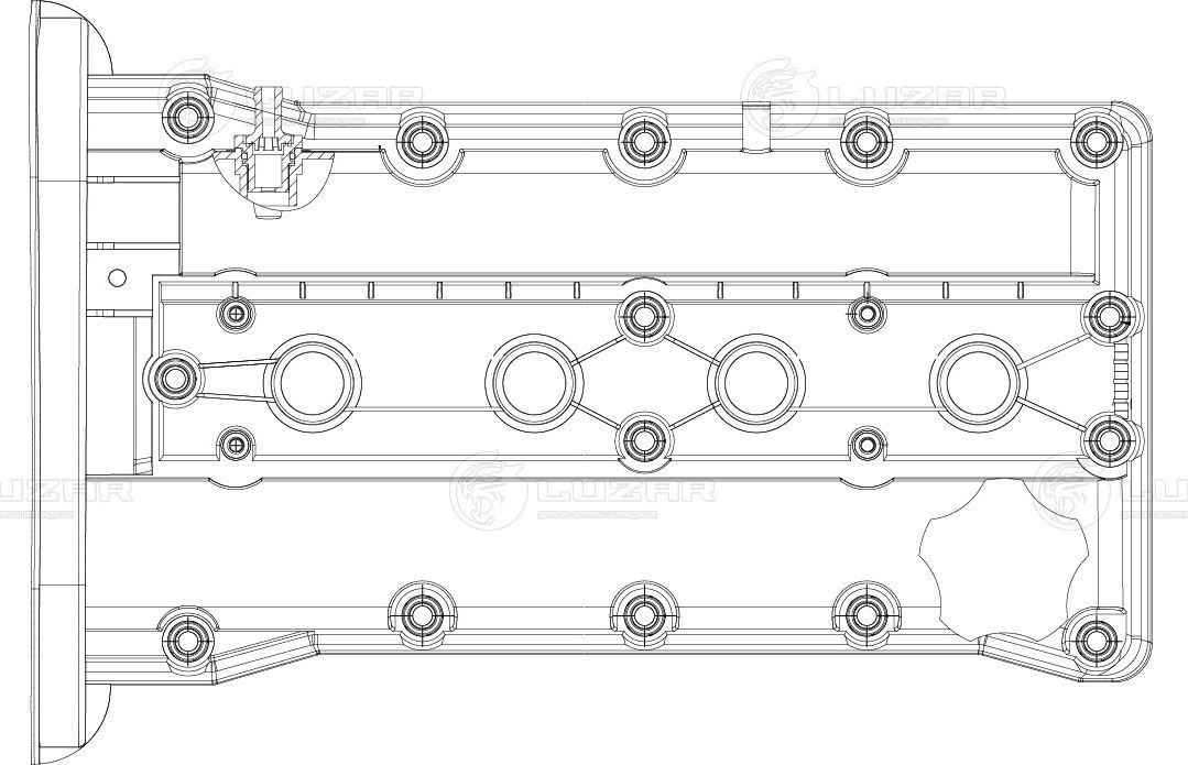 Клапанная крышка Luzar (PA 66-GF 35). Артикул LVPC 0502