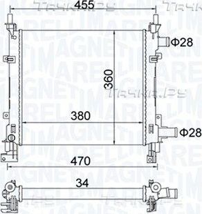Радиатор охлаждения двигателя Magneti Marelli. Артикул 350213161900