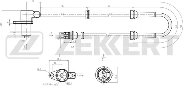 Датчик ABS Zekkert передний для Peugeot Boxer II (230) 1994-2002. Артикул SE-6188