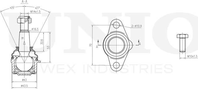 Опора шаровая (Unio). Артикул SSP-20144