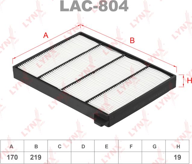 Салонный фильтр LYNXauto. Артикул LAC-804