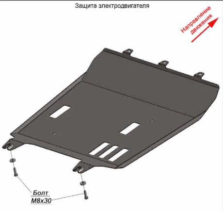 Защита алюминиевая Alfeco для электродвигателя Evolute i-Pro 2022-2026. Артикул ALF.67.01al
