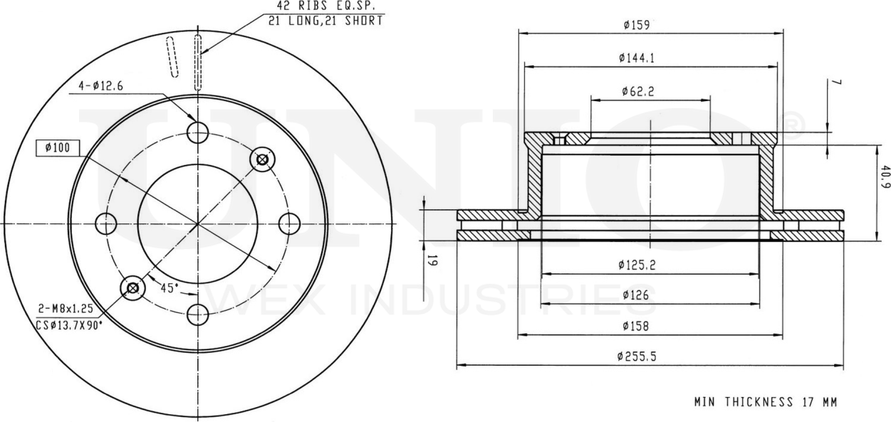 Диск тормозной (Unio). Артикул BRD-20100