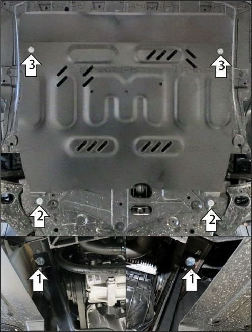 Защита АвтоСтандарт для картера и КПП Jac JS6 2022-2026. Артикул 58302