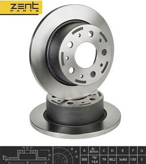 Тормозной диск Zentparts. Артикул Z06076