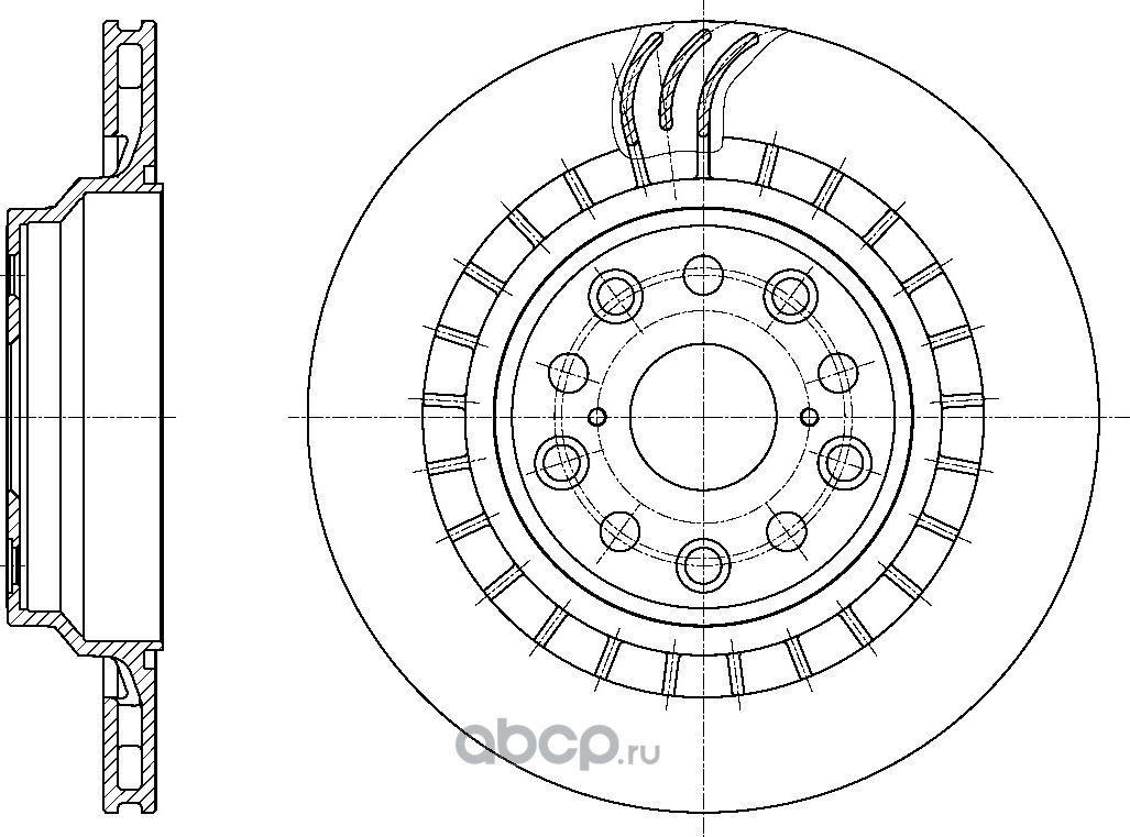 Диск тормозной задний правый (G-Brake). Артикул GR20814