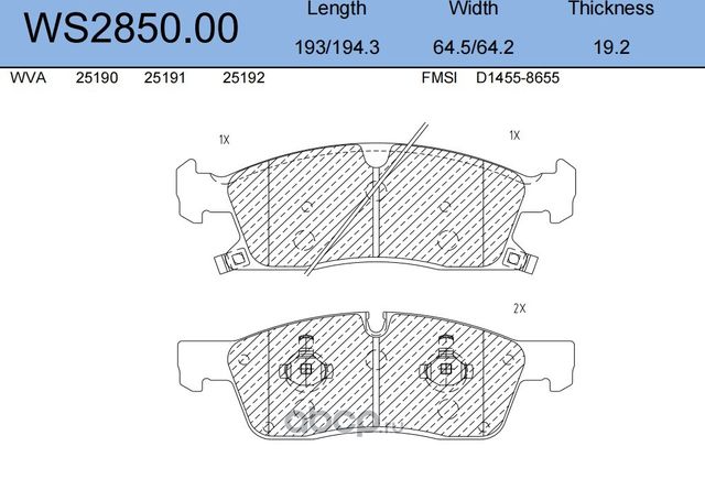 Колодки тормозные дисковые | перед | (Jeenice). Артикул WS285000
