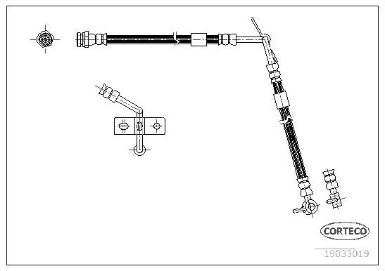 Тормозной шланг Corteco передний правый для Mazda Xedos 9 I 1993-2002. Артикул 19033019