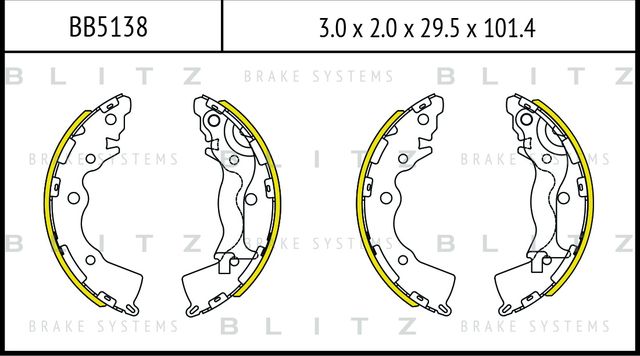 Колодки тормозные барабанные (Blitz). Артикул BB5138