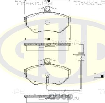 Тормозные колодки G.U.D. передние для Audi A4 III (B7) 2002-2009. Артикул GBP063112