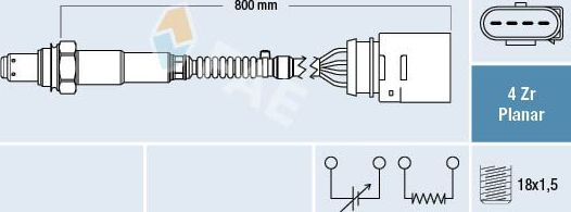 Лямбда-зонд (кислородный датчик) FAE. Артикул 77203