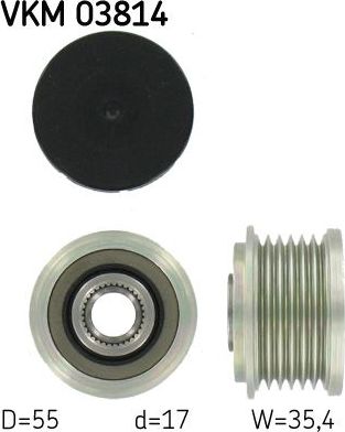 Муфта генератора обгонная SKF. Артикул VKM 03814