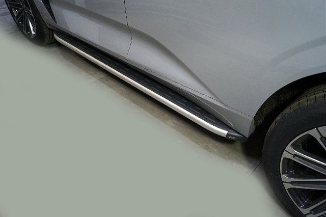 Пороги алюминиевые ТСС с пластиковой накладкой 1920 мм для Changan UNI-K 2.0 4WD 2023-2026. Артикул CHANUNIK23-03AL