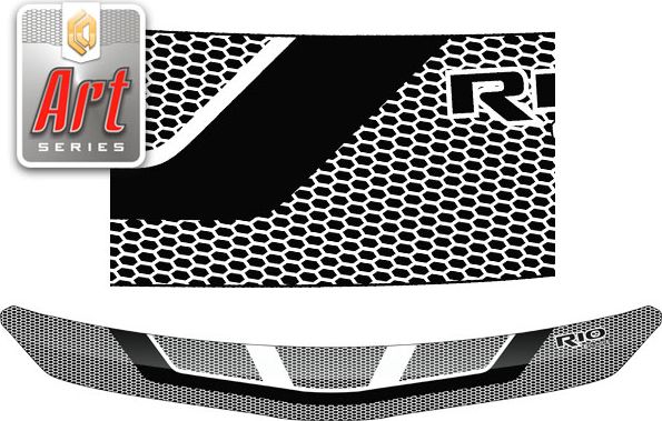 Дефлектор СА Пластик для капота (Серия "Art" черная) Kia Rio X-Line 2017-2026. Артикул 2010011513138