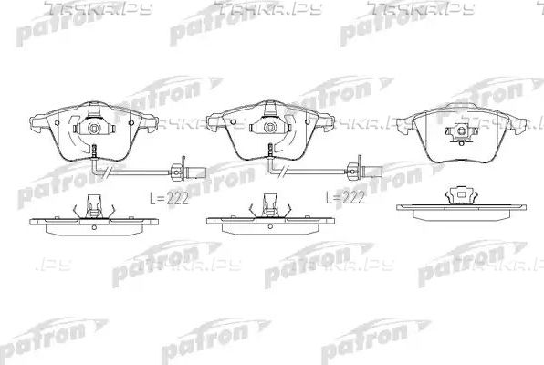 Тормозные колодки Patron передние для Volkswagen Golf V 2003-2009. Артикул PBP1765