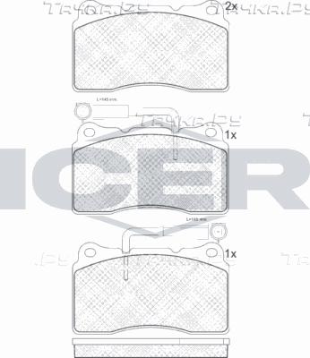 Тормозные колодки Icer для Alfa Romeo Brera 2006-2011. Артикул 181279