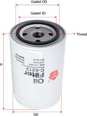 Масляный фильтр Sakura. Артикул C-6213