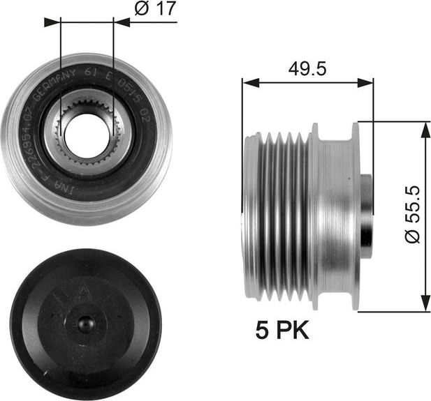 Муфта генератора обгонная Gates DriveAlign®. Артикул OAP7079