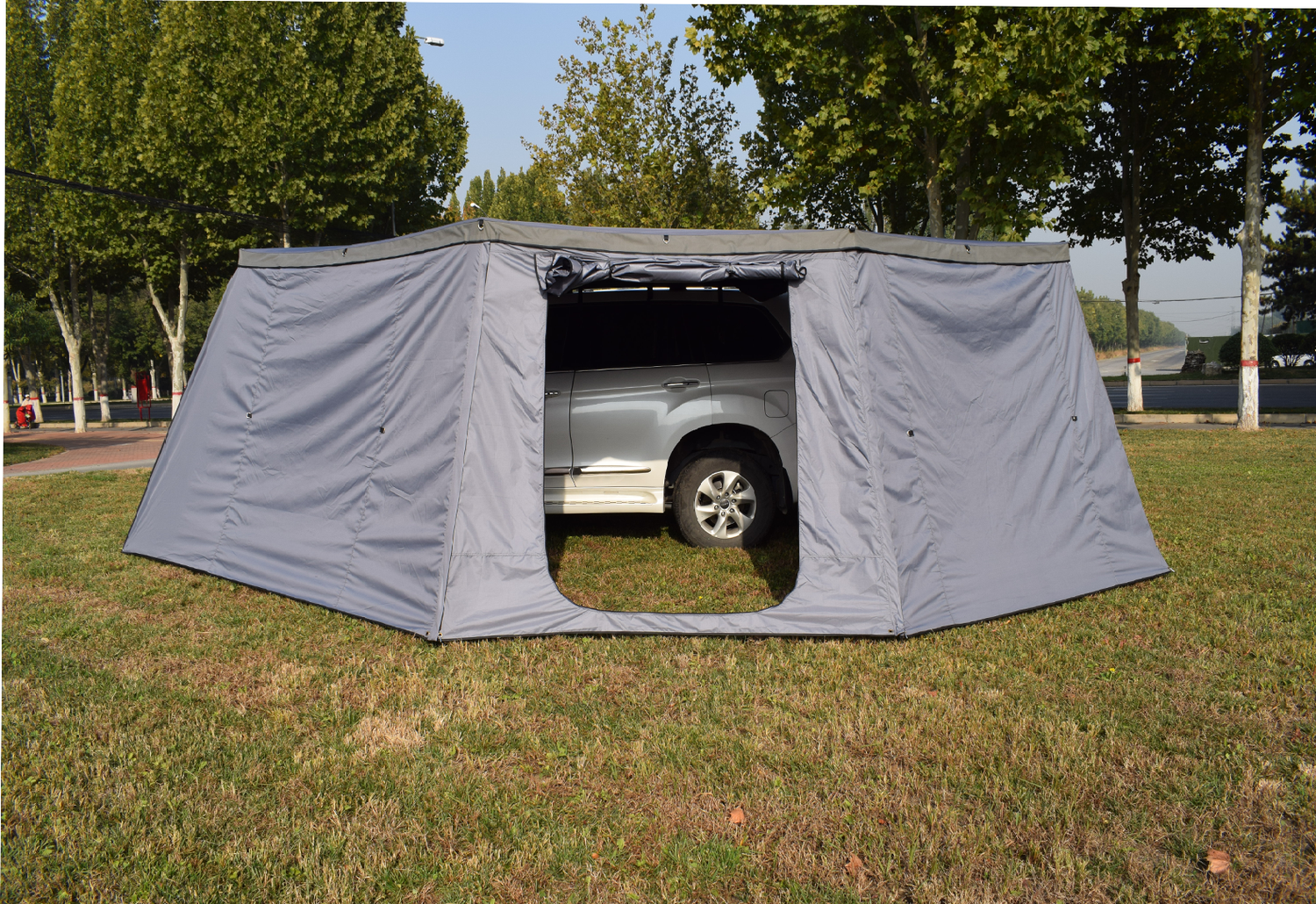 Стенки РИФ к автомобильной веерной маркизе (тамбур) 2.3х2 м, (левые) увеличенные, Черные. Артикул RIFAN042023821.SET