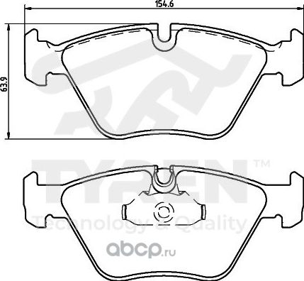Дисковые тормозные колодки (Tyren). Артикул TYR1210521