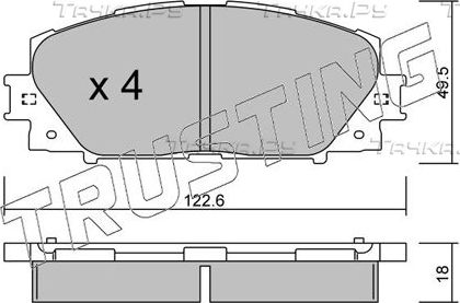 Тормозные колодки Trusting передние для Toyota Yaris II 2005-2013. Артикул 761.0