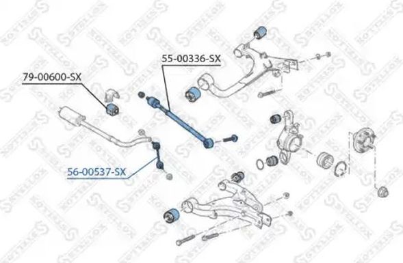Стойка (тяга) стабилизатора Stellox задняя правая/левая для Land Rover Discovery IV 2009-2016. Артикул 56-00537-SX