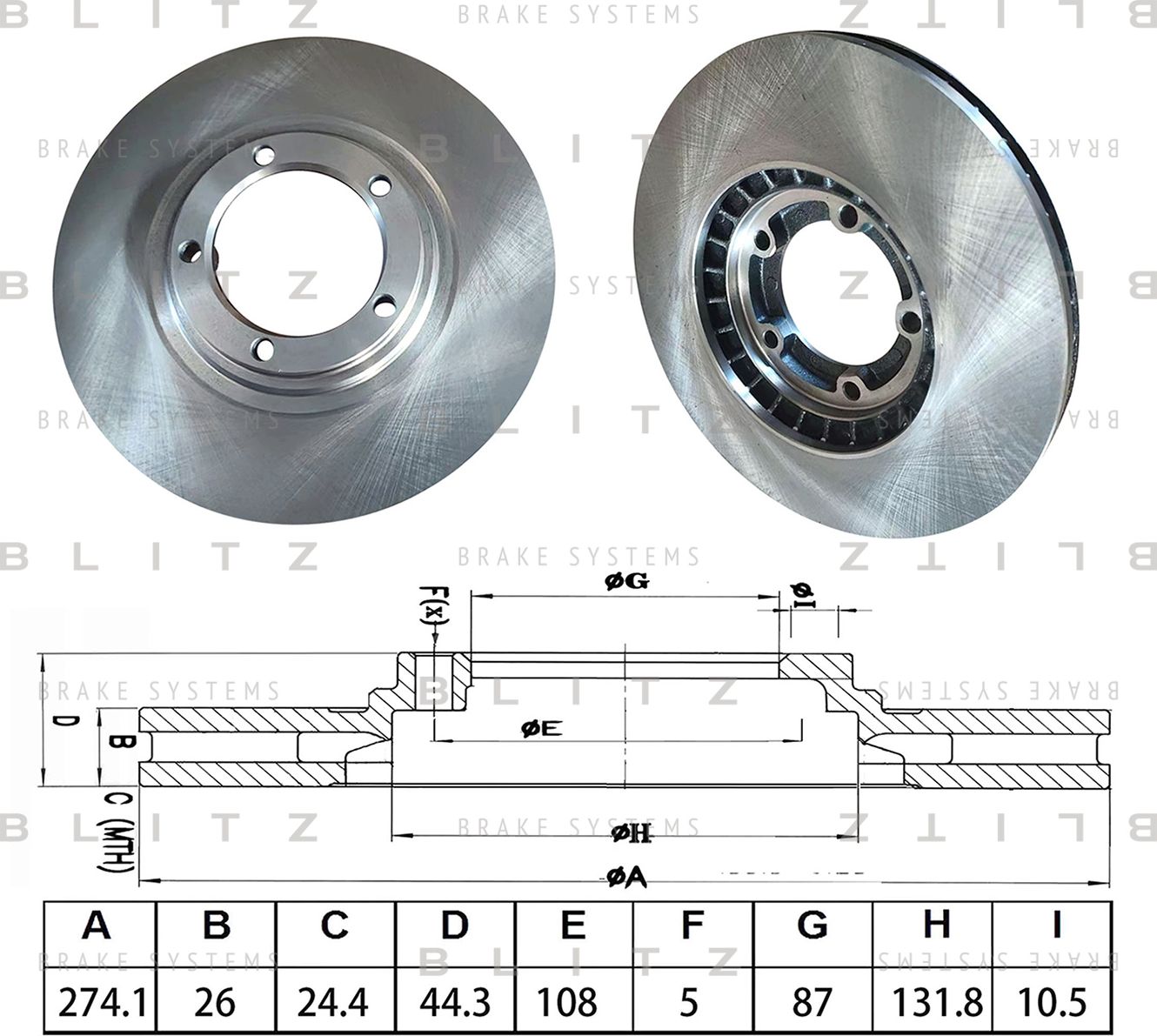 Диск тормозной (Blitz). Артикул BS0543