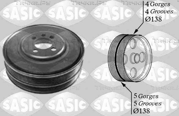 Шкив коленвала Sasic для Volkswagen Passat B5 2000-2005. Артикул 2156027