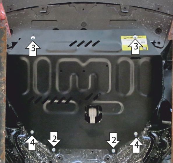 Защита Мотодор усиленная для двигателя и КПП Changan CS55 Plus 2021-2026. Артикул 77204