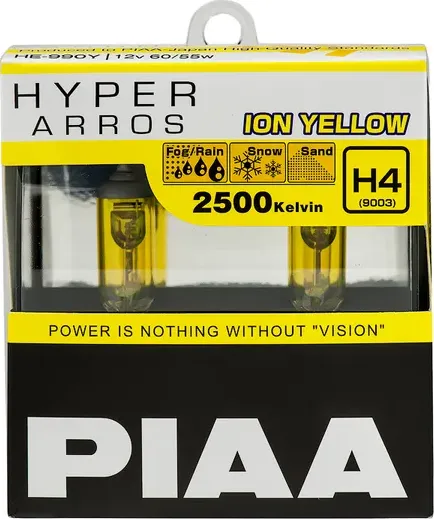 Лампы галогенные 2500K 60/55W (2 шт) Для сложных погодных условий (Piaa). Артикул HE990YH4