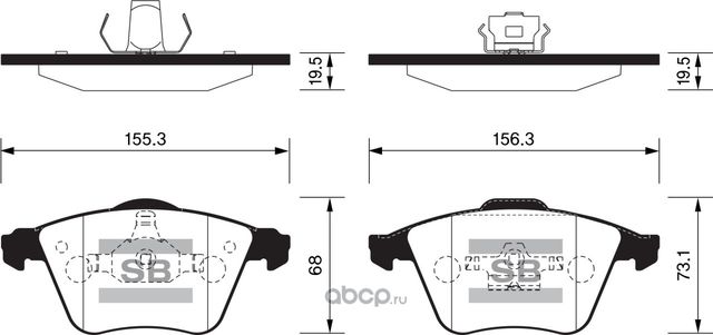 Тормозные колодки Sangsin Hi-Q. Артикул SP2283