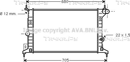Радиатор охлаждения двигателя AVA для Opel Vectra B 1995-2003. Артикул OLA2242