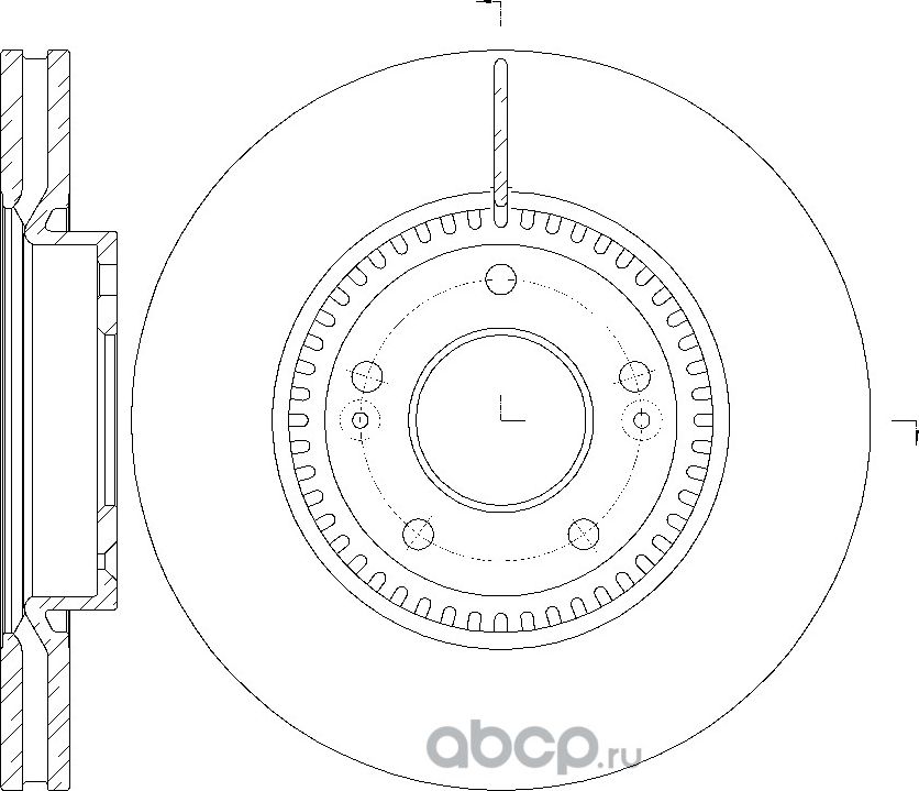 Диск тормозной вентилируемый (G-Brake). Артикул GR20374