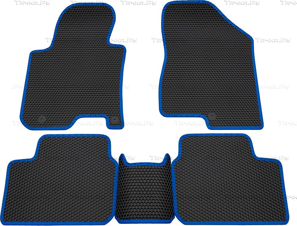 Коврики Rezkon EVA Соты для салона Kia Ceed II 2012-2018 Синий кант. Артикул 9121005203