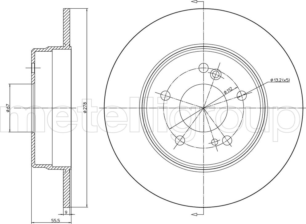 Тормозной диск Metelli. Артикул 23-0277C