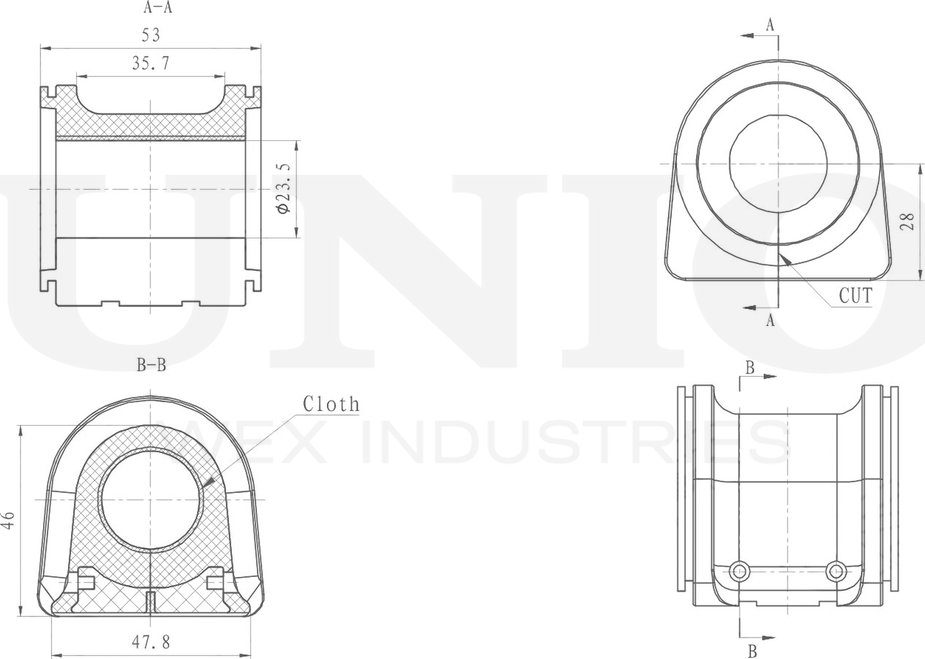 Втулка стабилизатора (Unio). Артикул RMP-10078