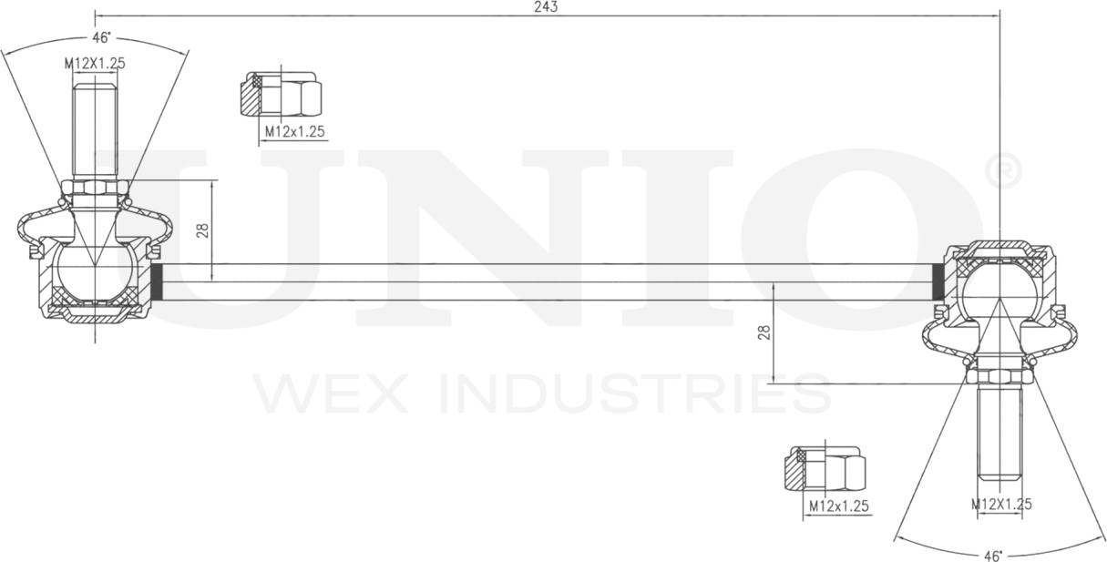 Тяга/стойка стабилизатора (Unio). Артикул SSP-50141