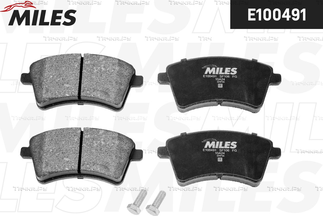 Тормозные колодки Miles (Semi-Metallic) передние для Renault Kangoo II 2008-2026. Артикул E100491