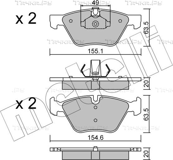 Тормозные колодки Metelli. Артикул 22-0557-0