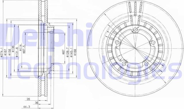 Тормозной диск Delphi. Артикул BG4134