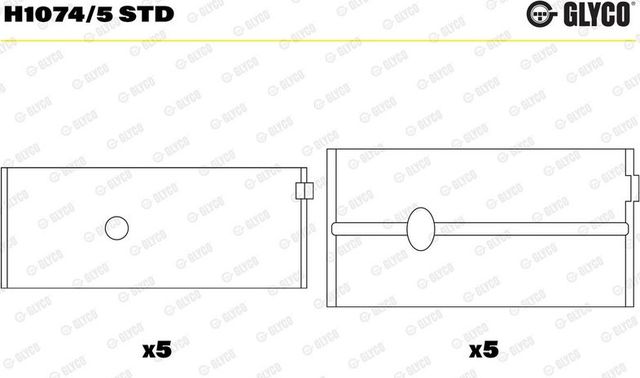 Вкладыши коренные Glyco для Peugeot 405 1987-1997. Артикул H1074/5 STD