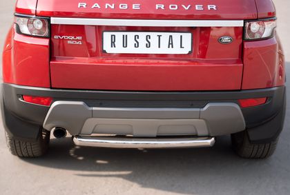 Защита RusStal заднего бампера d63 (дуга) для Land Rover Range Rover Evoque I Prestige, Pure 2011-2018. Артикул REPZ-000808