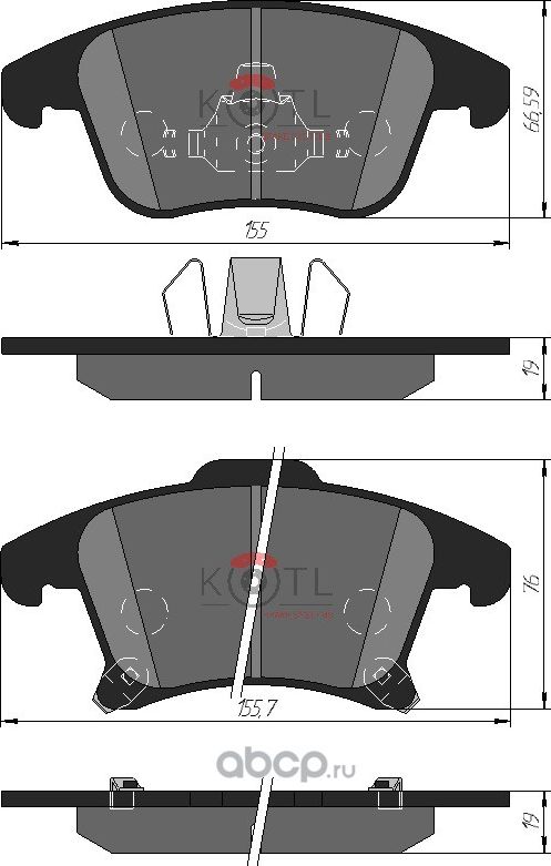 Колодки тормозные дисковые передние к-т FORD MONDEO 15-/S-MAX 15- (Kotl). Артикул 2092kt