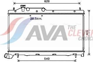 Радиатор охлаждения двигателя AVA. Артикул SU2105
