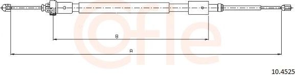 Трос ручника (тросик ручного тормоза) Cofle. Артикул 92.10.4525