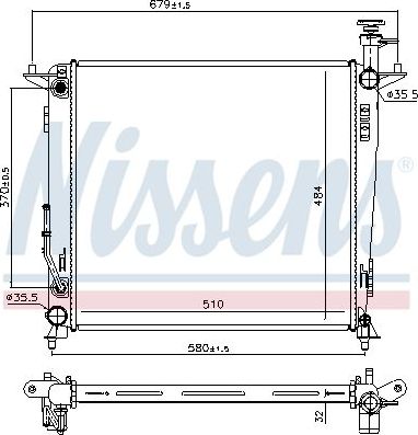 Радиатор охлаждения двигателя Nissens. Артикул 666223